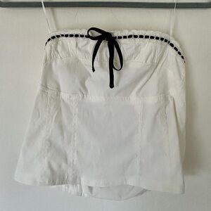 Like New - Garage Trimmed Tube Top - White/Black